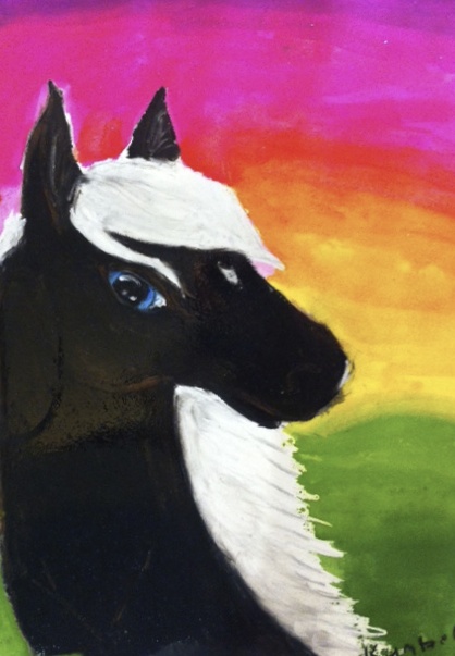 Image of a painting of a horse.