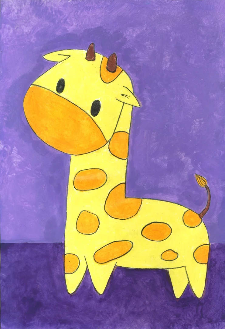 Image of a painting of a giraffe.
