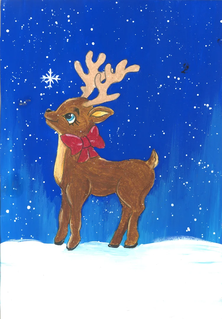 Image of a painting of a reindeer.