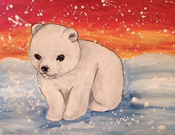 Image of a painting of a polar bear.