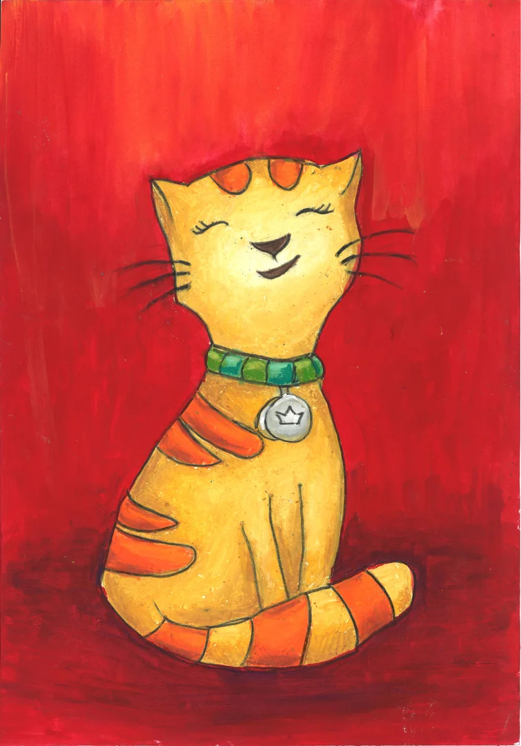 Image of a painting of a cat.