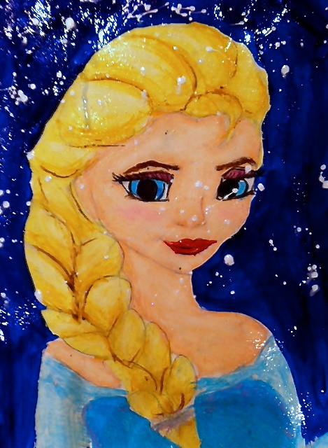 Image of a painted Queen Elsa.