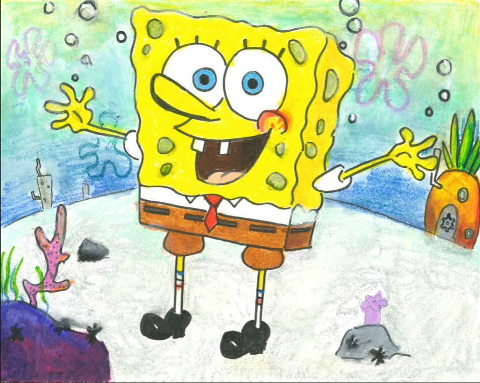 Image of a painting of a cartoon character.