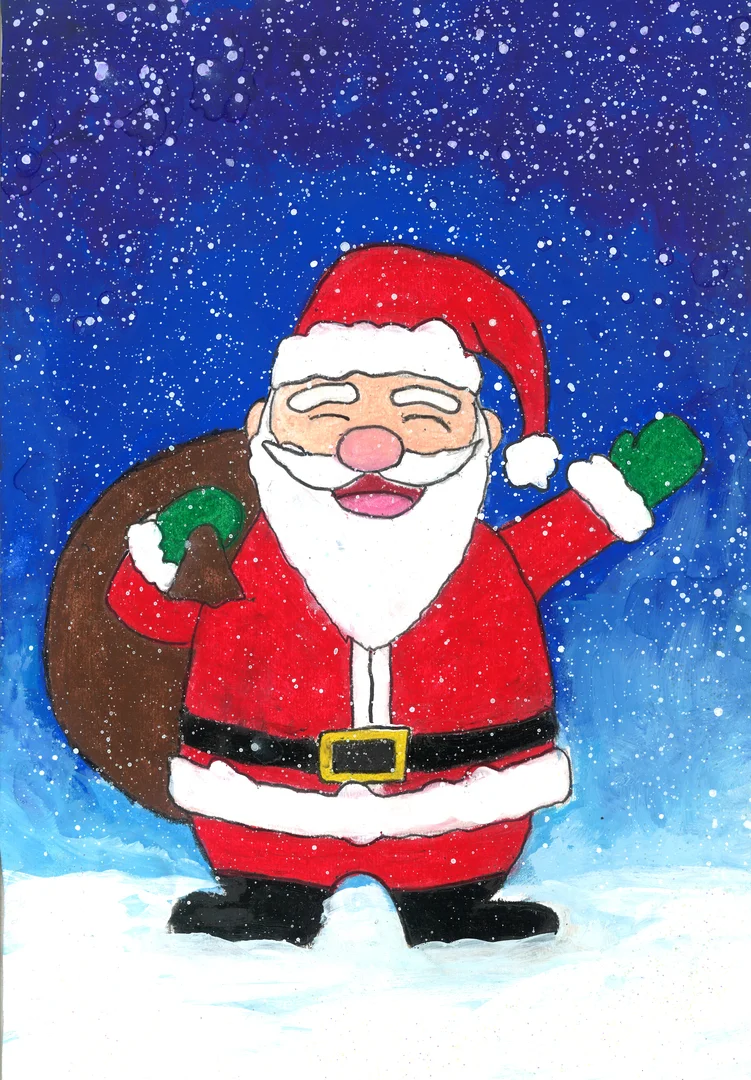 Image of a painting of santa.