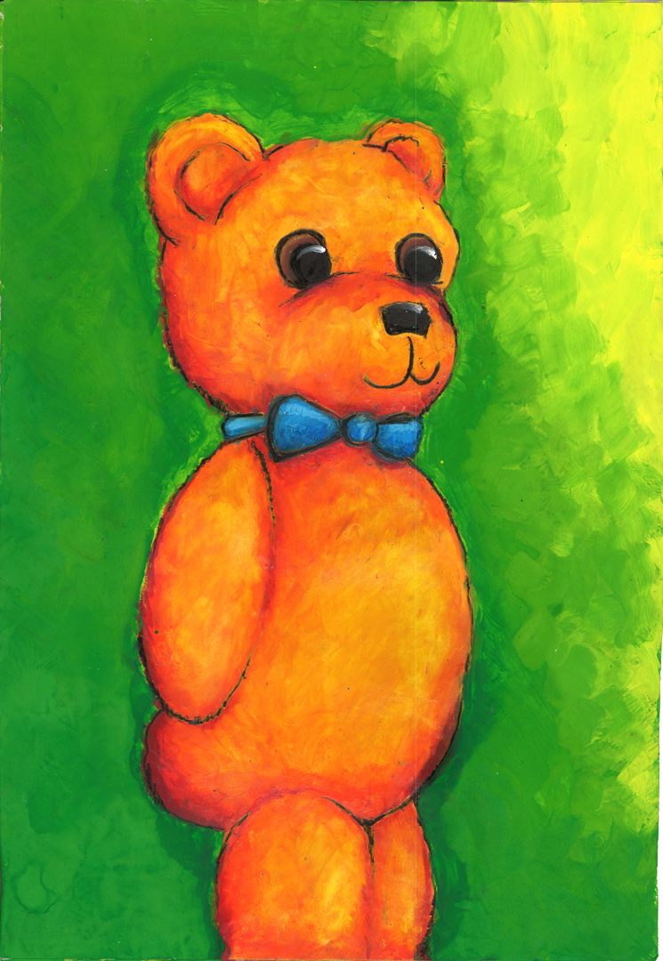 Image of a painting of a teddy bear.