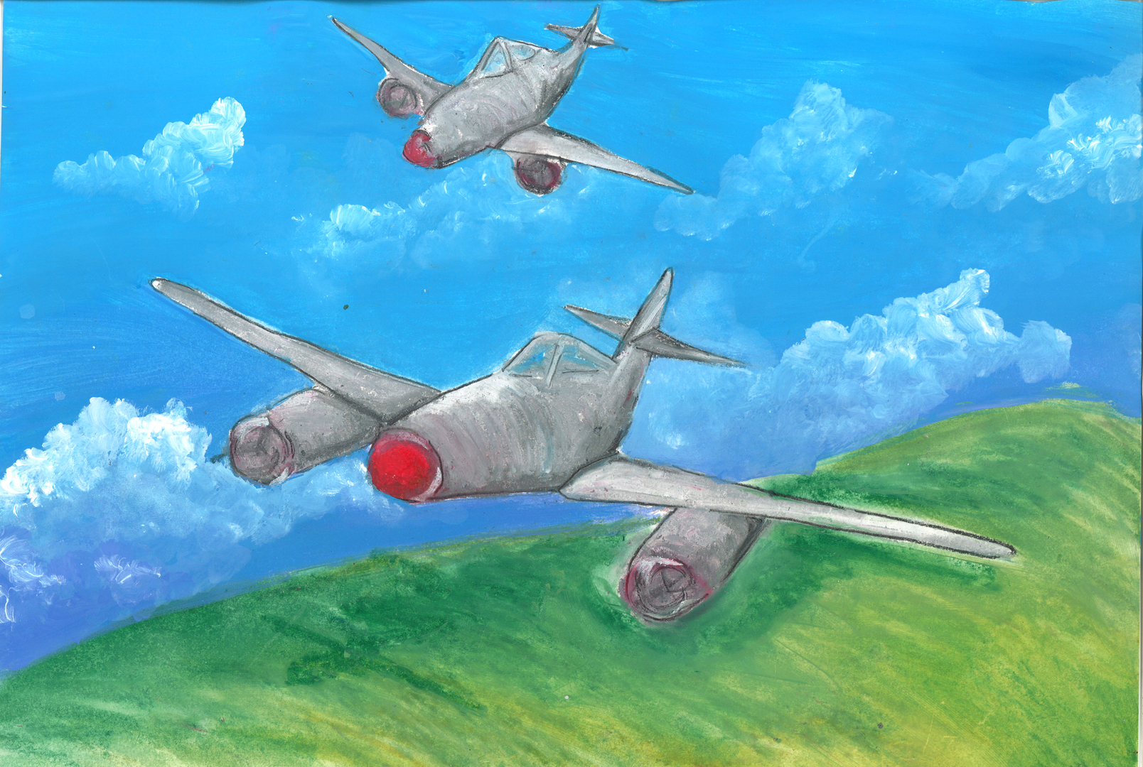 Image of a painting of planes.