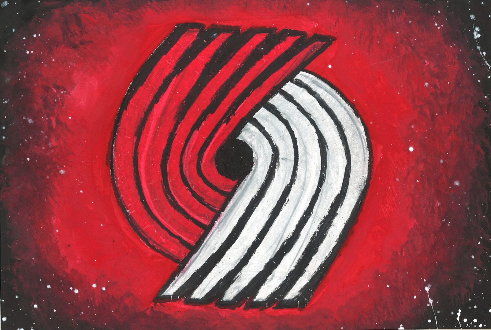Image of painting of sports logo.