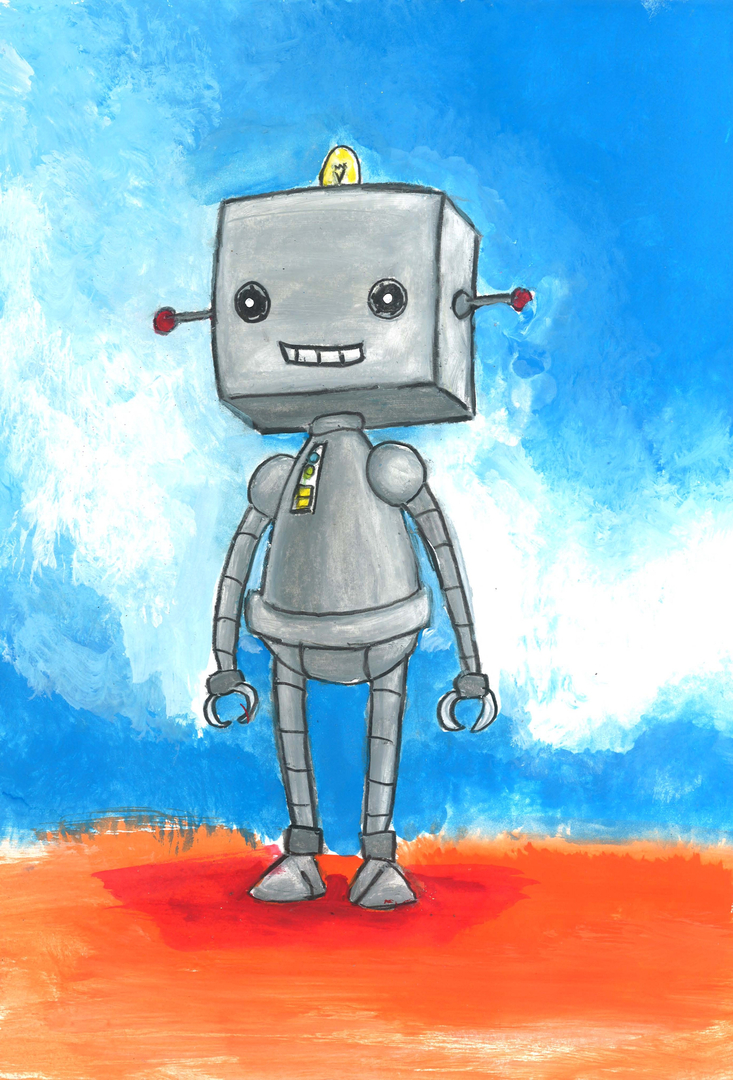 Image of a painting of a robot.