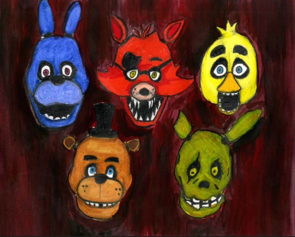 Image of a painting of video game characters.