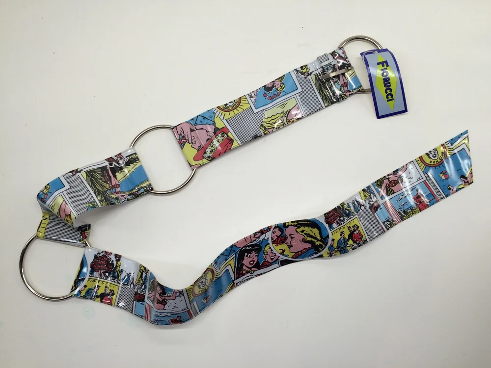 Fiorucci Infanzia Comic Strip O-Ring Belt Brand New with Tags Vintage Fiorucci Belt INFANZIA unworn Comic Strip — BURNRATE main image 2