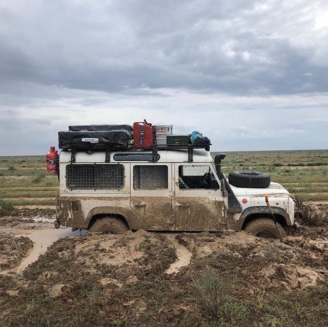 This day we will never forget pt. 2 : In the afternoon it started to rain and churchill slide off the track, got stuck derp in the mud in the middle of nowhere. At night three more trucks and 4x4s got stuck at the same spot. Together we managed to di