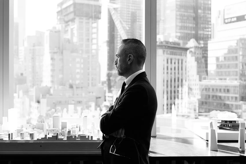 Anthony Fioravanti, who is no stranger to building big, has overseen mixed-use mega-projects in cities such as Los Angeles, New York and Abu Dhabi. He is photographed here at the Related Urban offices, which are located in New York City’s Time Warner Center, one of Related’s first mixed-use properties.