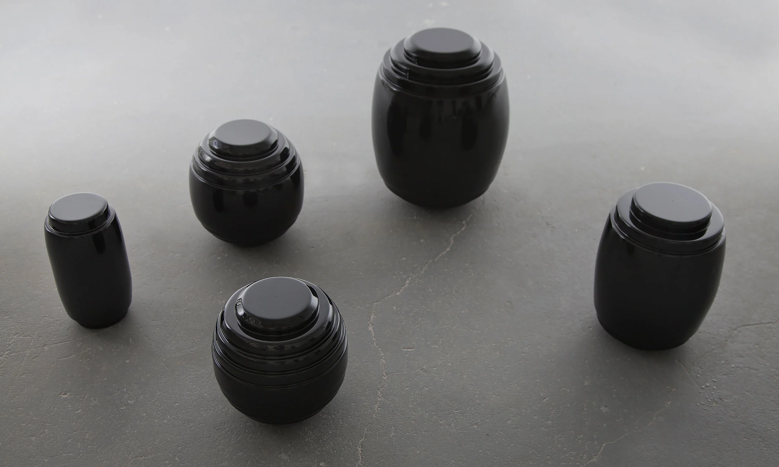 Vessels , 2012 MDF and paints Dimensions vary