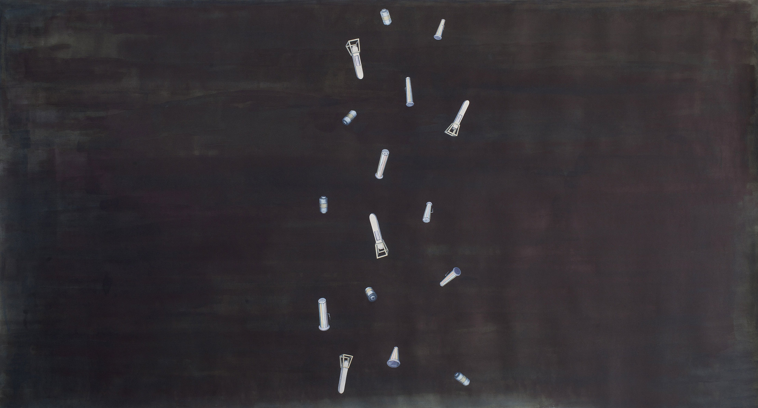   DF  (Drawing Falling), 2012 Watercolor on paper,&nbsp;270 x 150 cm 