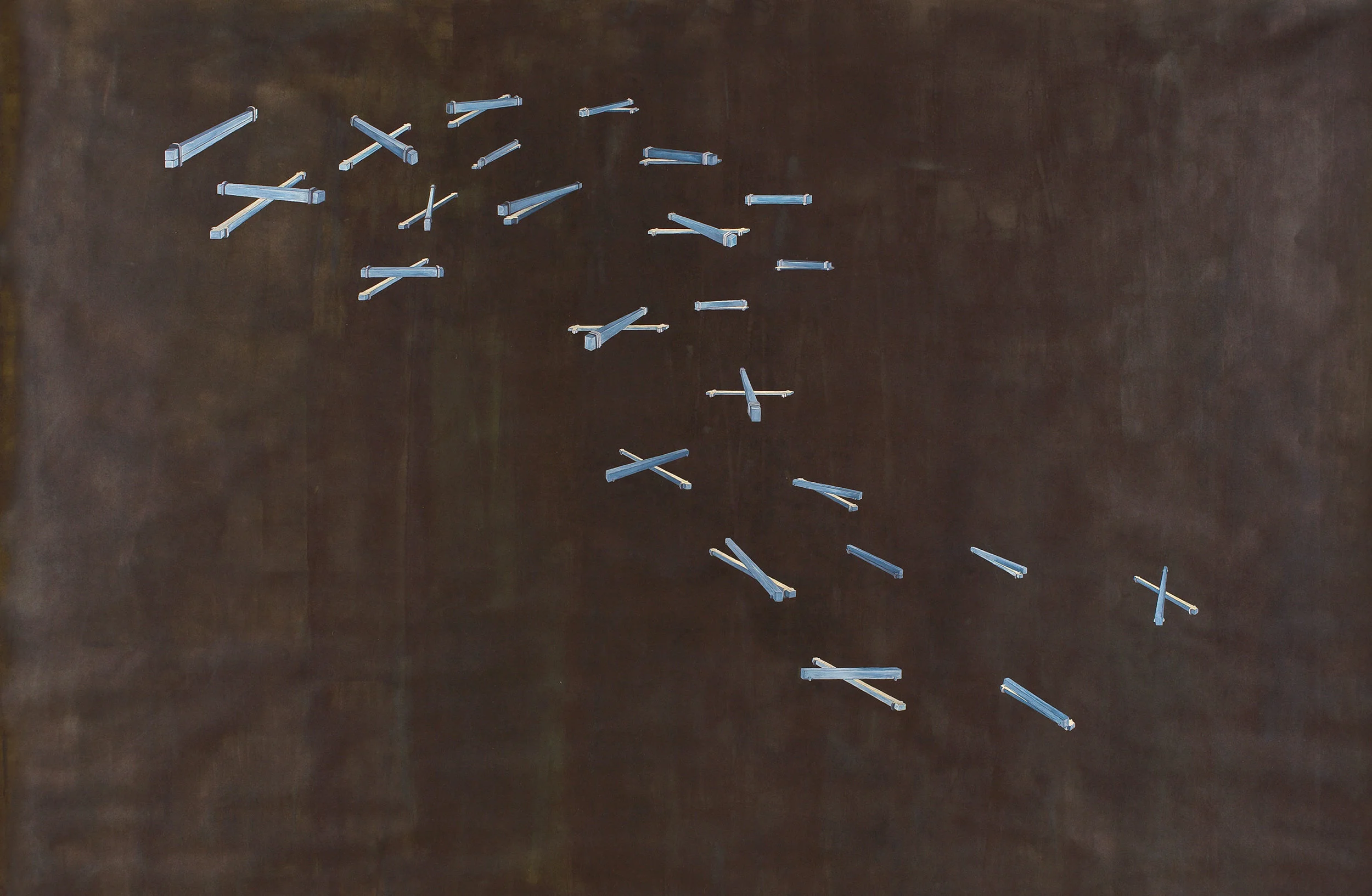   These Are Not Aeroplanes , 2008 Watercolor on paper, 195 x 129 cm 