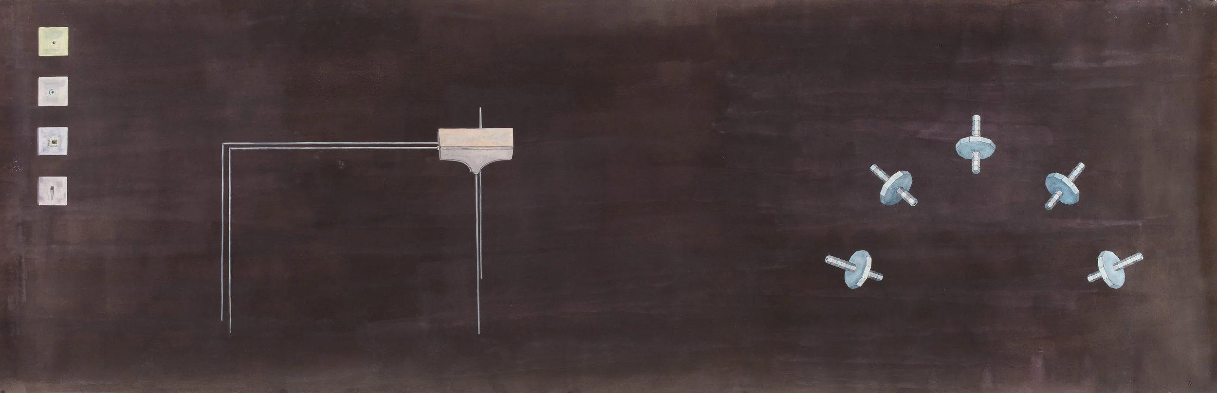   D.S.a.G , 2010 Watercolor on paper, 250 x 80 cm 