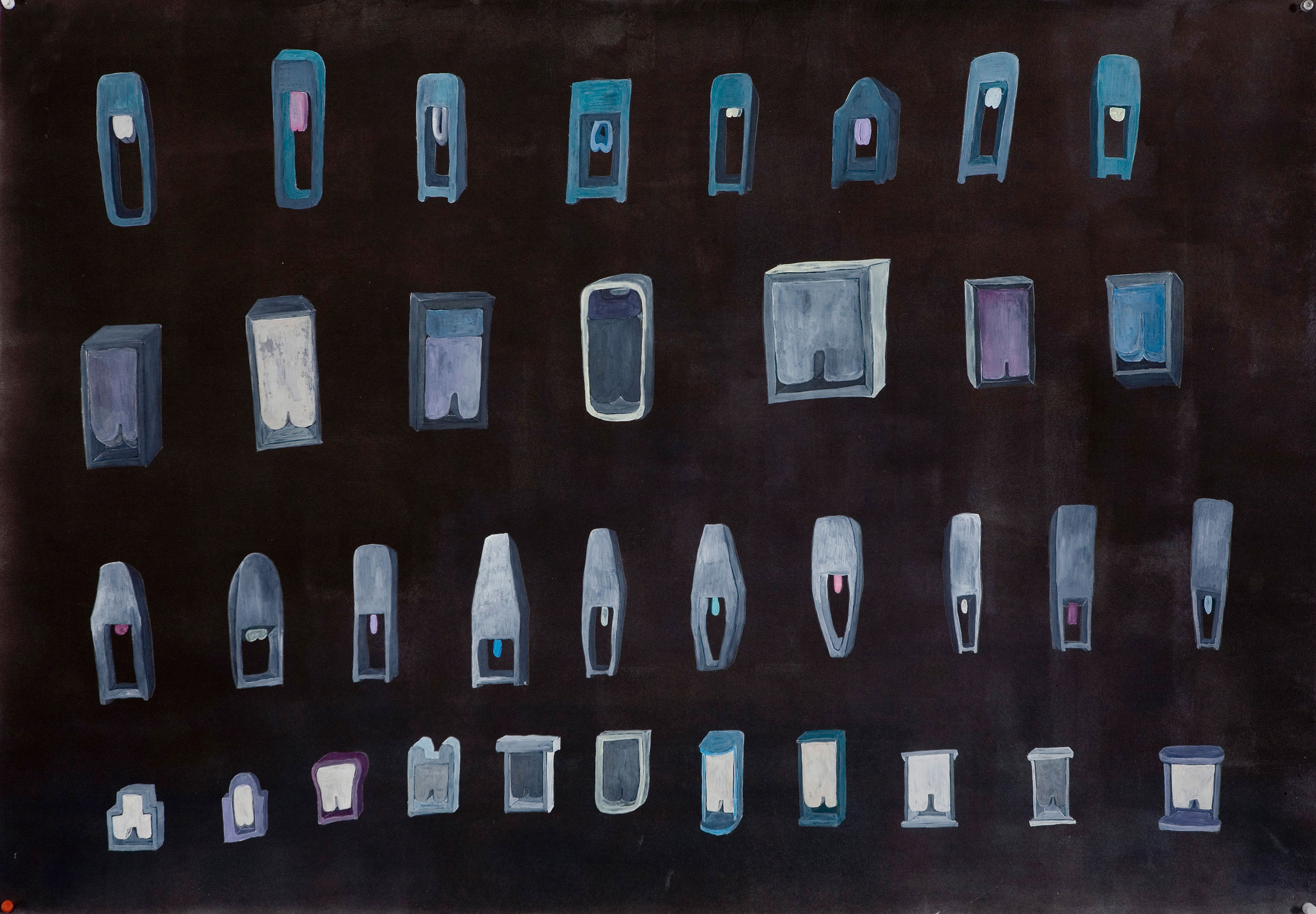   D. Jw. , 2007 Watercolor on paper, 100 x 70 cm 