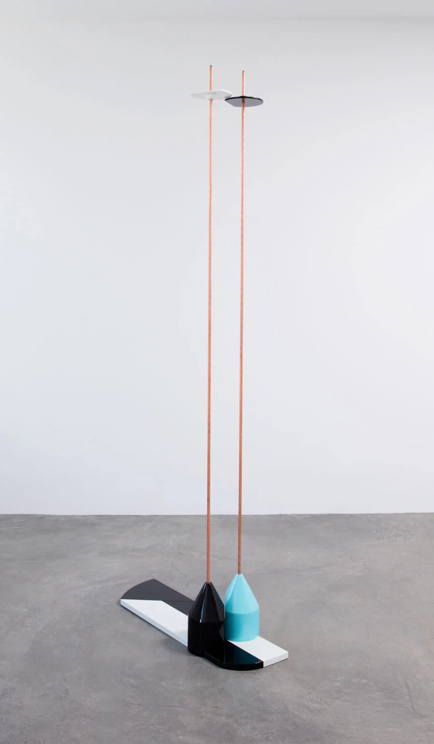   Black and Blue , 2016 Coppered stee rods and painted MDF 96 x 39.5 x 13.15 inch 