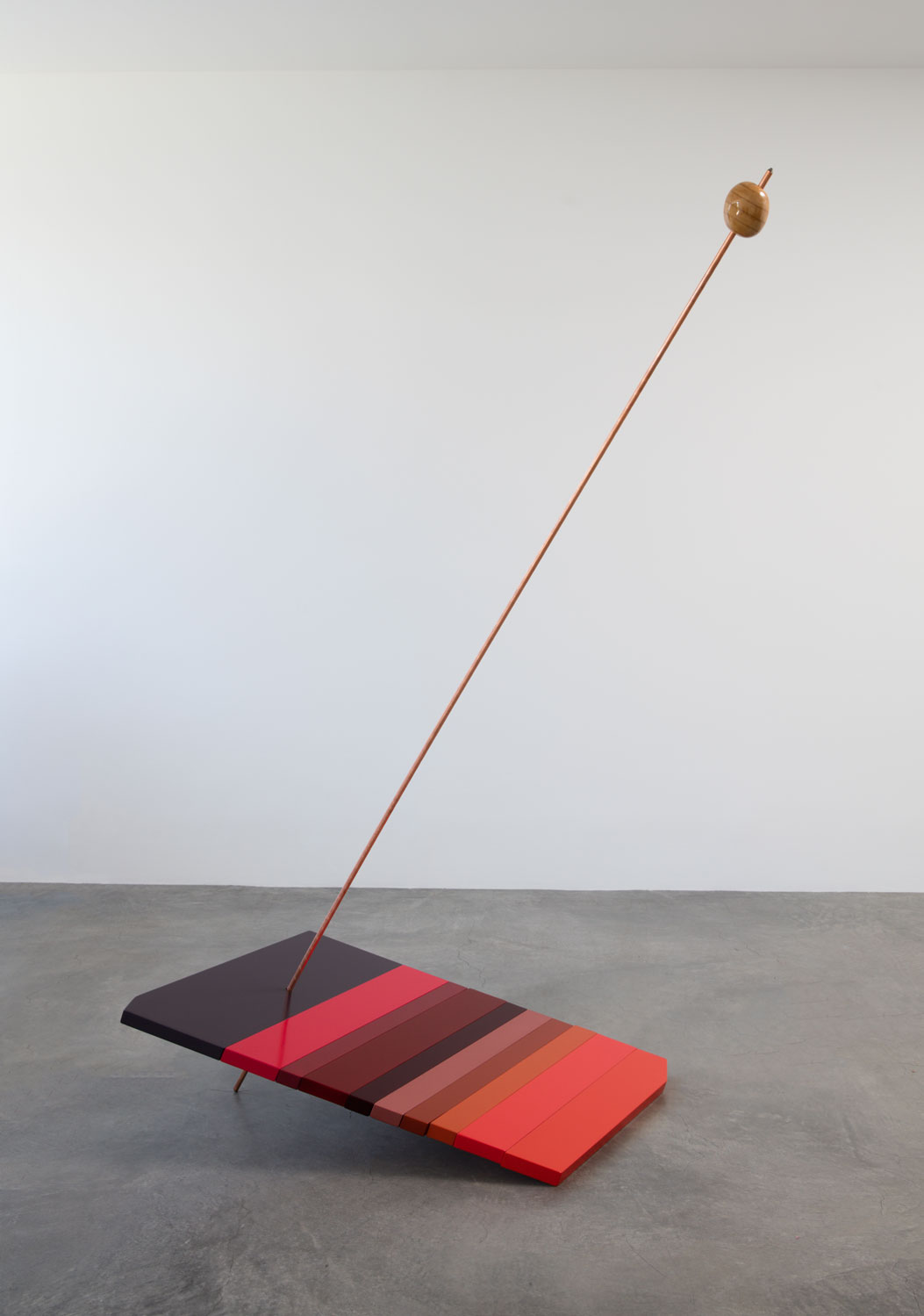  Red Neck, 2016   Coppered steel rod and painted MDF 80.5 x 65.75 x 47.25 inch 