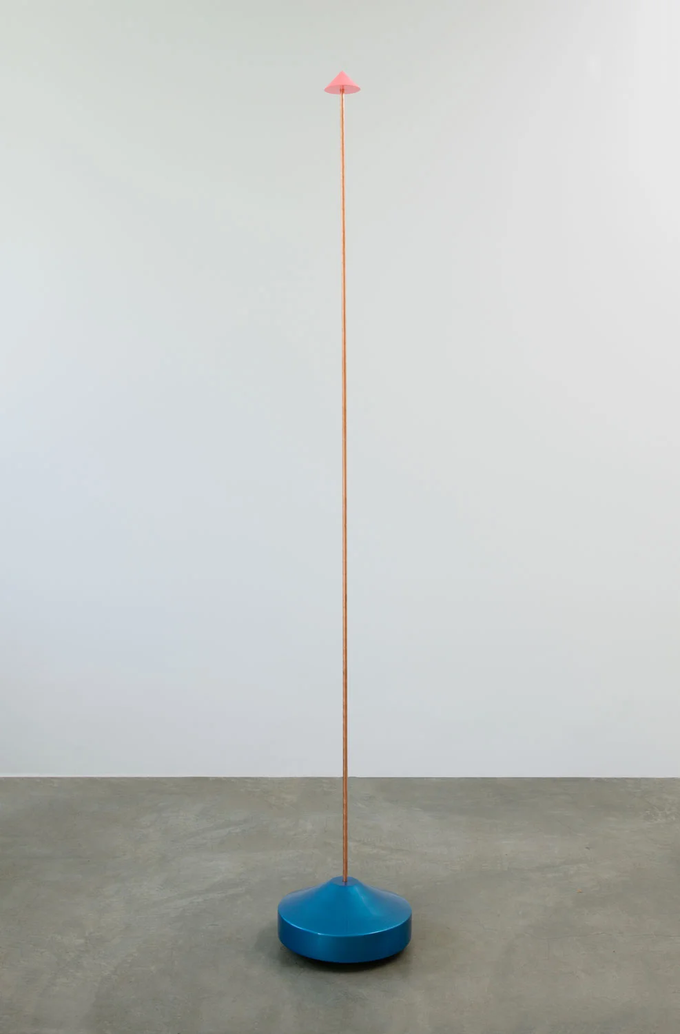   Out of the Blue , 2016 Coppered steel rod and painted MDF 97 x 14.5 x 14.5 inch 