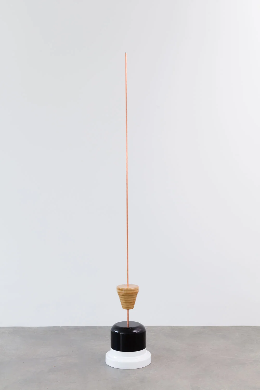   Black Out , 2016 Coppered steel rod and painted MDF 97 x 14.5 x 14.5 inch 