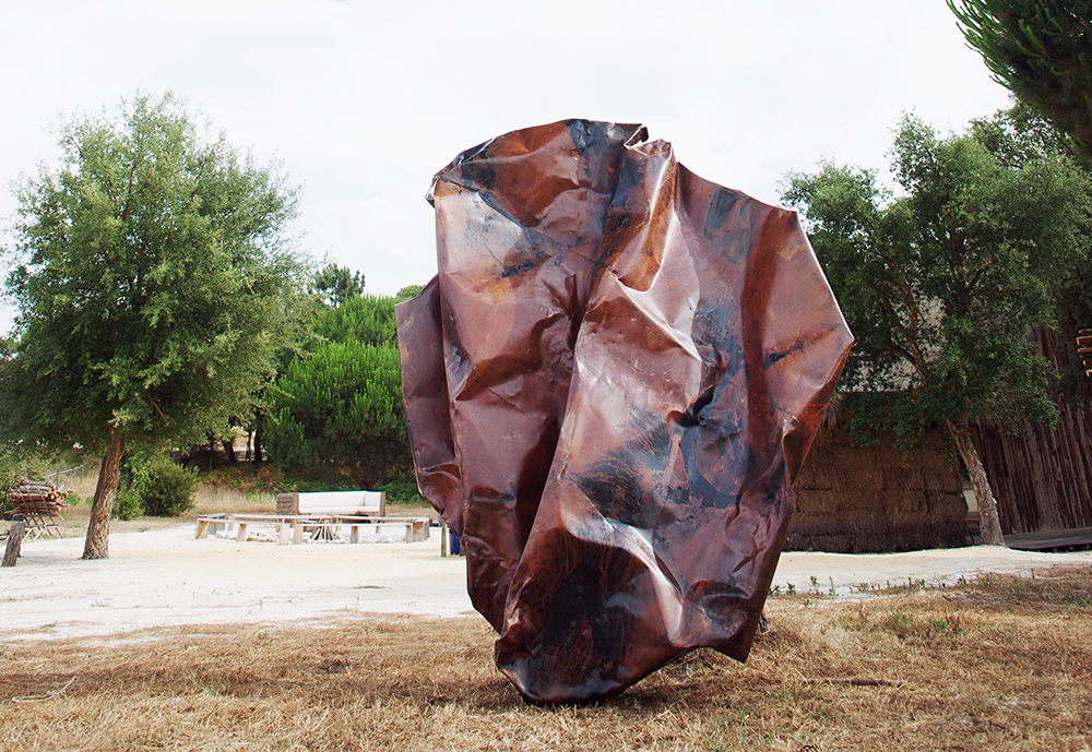 (In)Tension II Curated By Pauline Foessel for (De(Nature, Comporta Portugal 2015, Steel And Acid 3,40 x 2,20 x 1,30 m