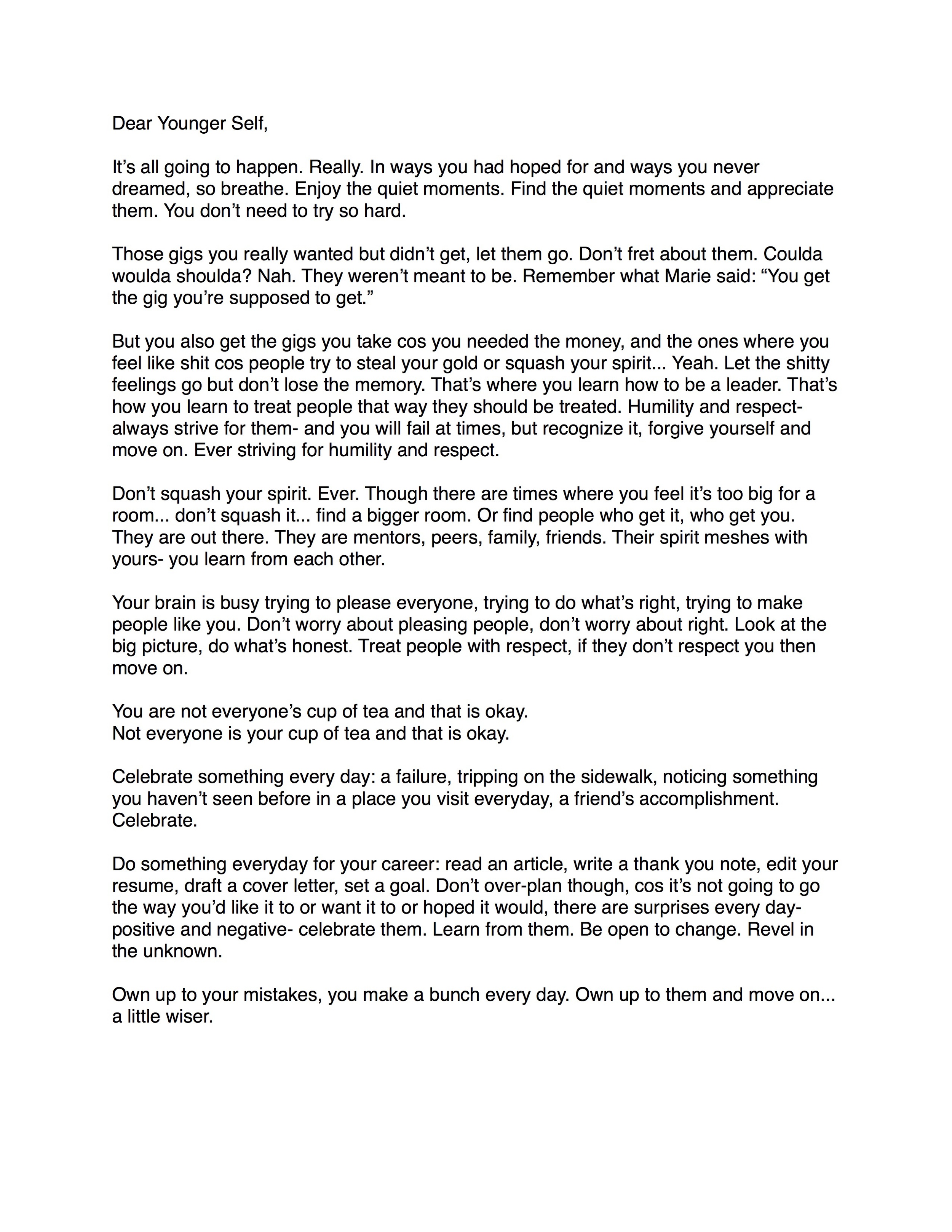 Write A Letter To Your Younger Self Be Really Honest