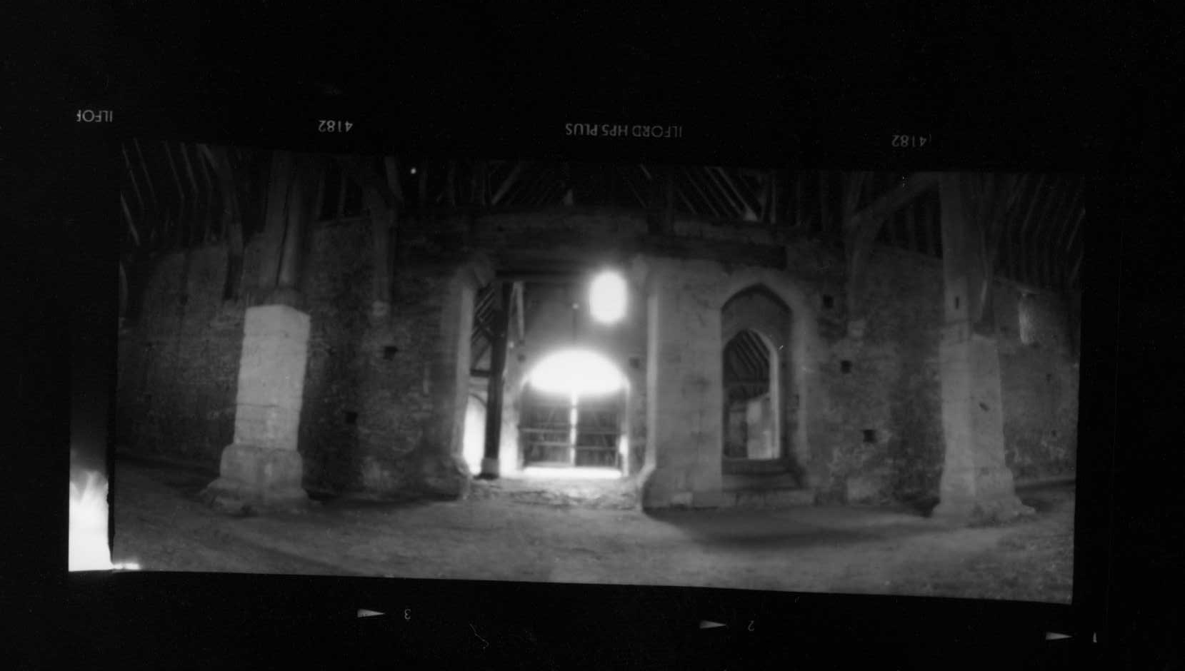 great coxwell barn, looking towards entrance