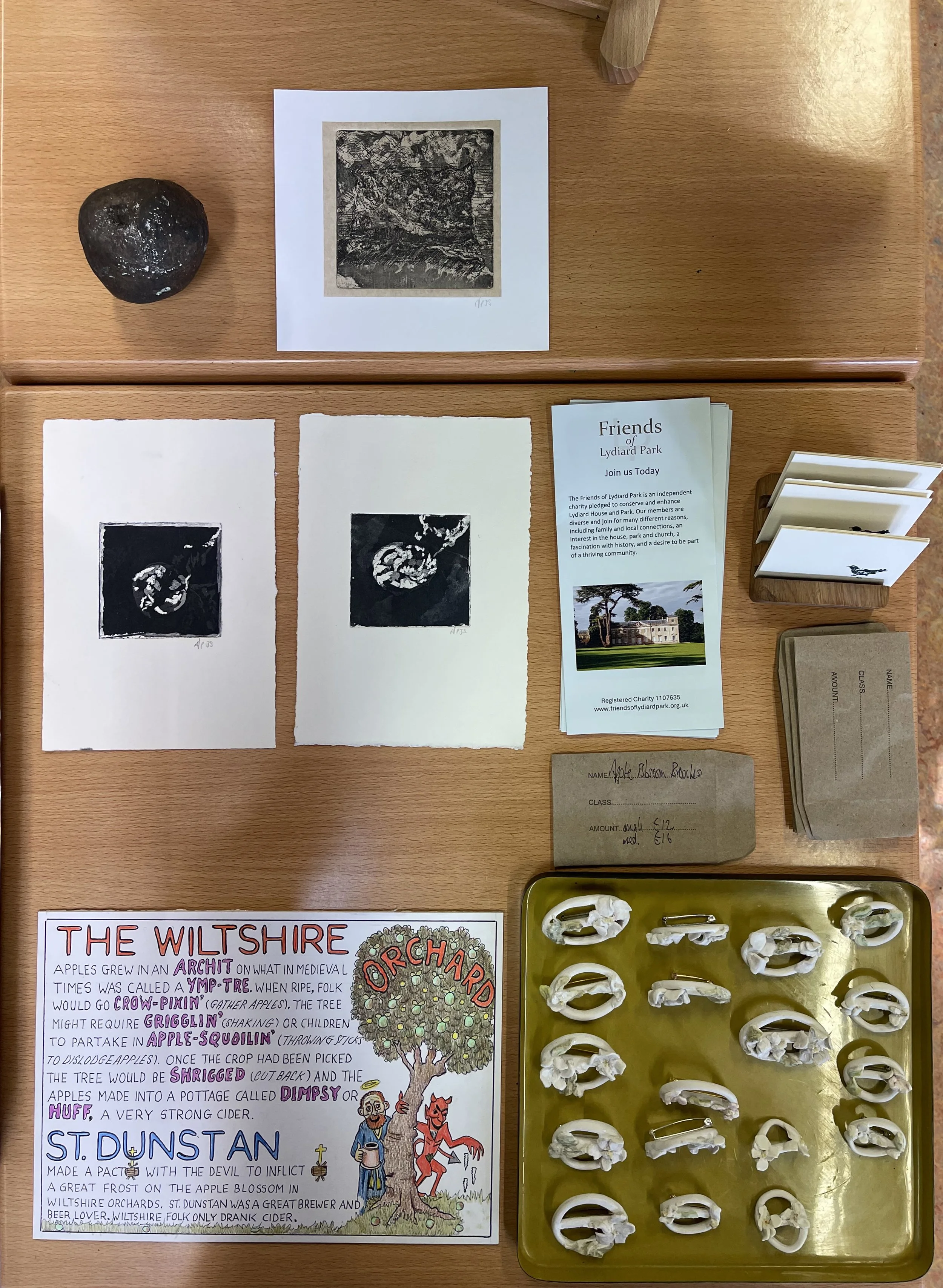 in search of apples, exhibition at Coach house, Lydiard walled garden