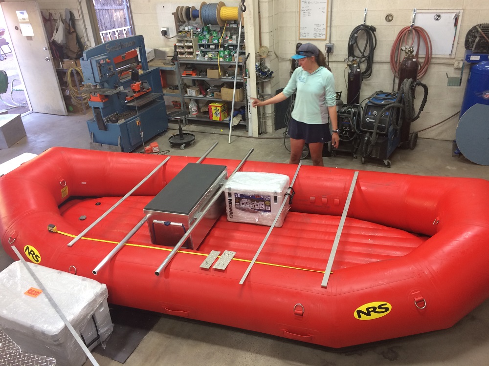 measuring an e-160 raft for a frame