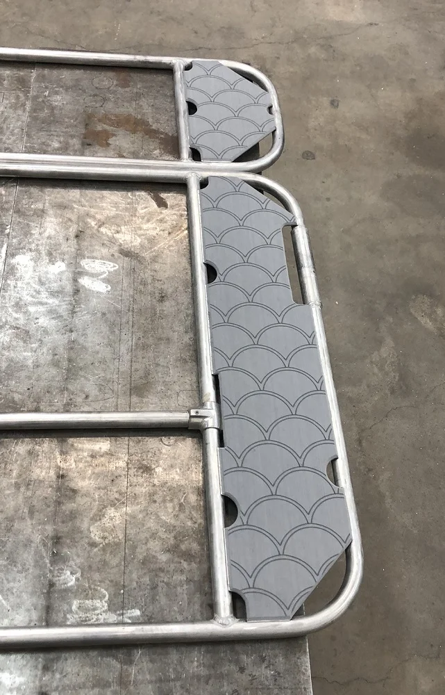 Diamond plated decks retrofitted with SeaDek