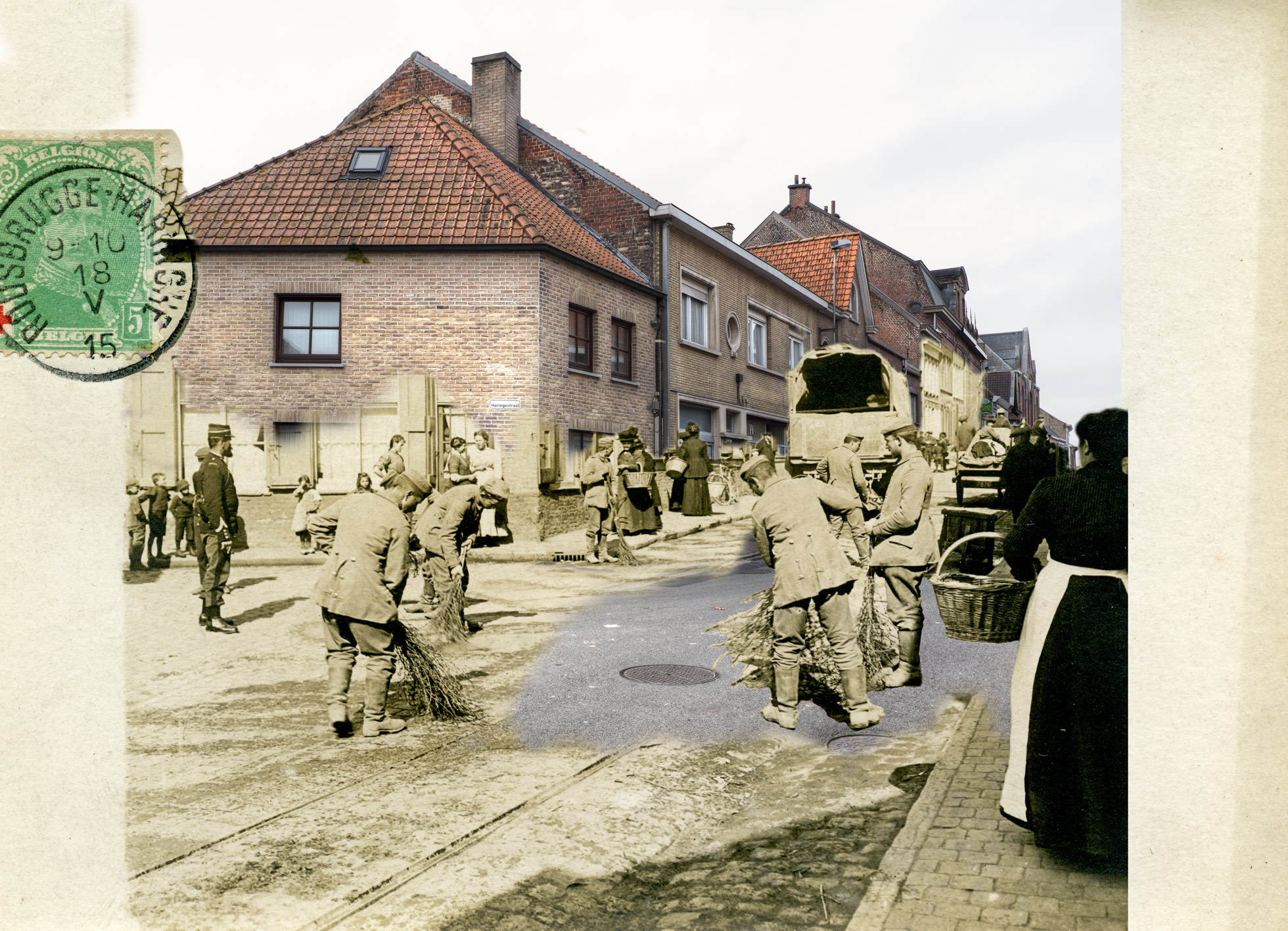 This is a fun project combining one of the original photographs and a recent picture I took at the exact same location (cnr Bergenstraat & Haringestraat)