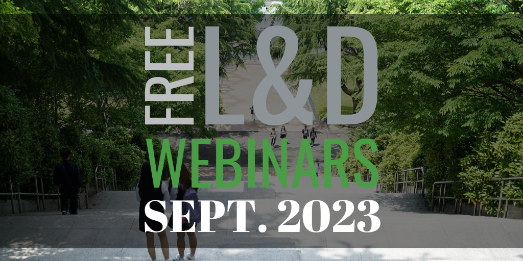 Free learning & development webinars for September 2023