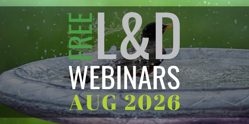 Free learning &amp; development webinars for Aug 2026