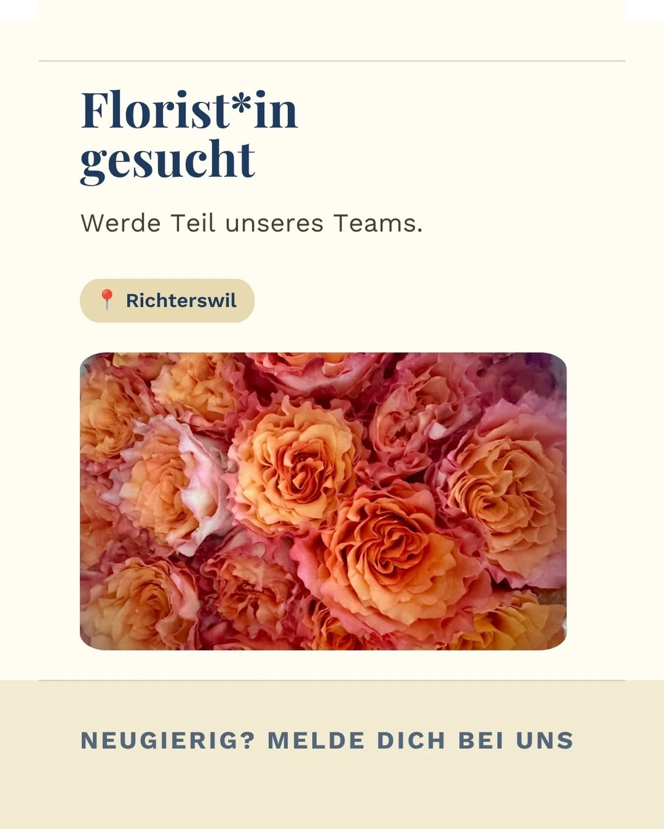 🌸 Du bist gelernte Floristin, hast schon Erfahrung gesammelt und liebst die Arbeit mit Blumen genauso wie den Kontakt zu Kundinnen? Dann lass uns reden. Was wir dir bieten: ✨ Faire, angemessene Entlohnung ✨ 6 Wochen Ferien pro Jahr ✨ Echten Raum f&u