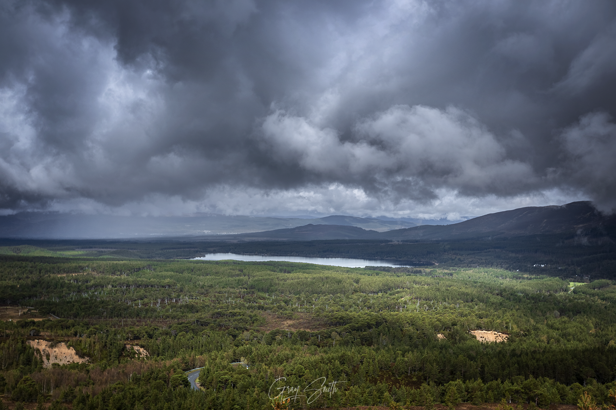Dramatic Clouds Over Loch Morlich - Scottish Highlands