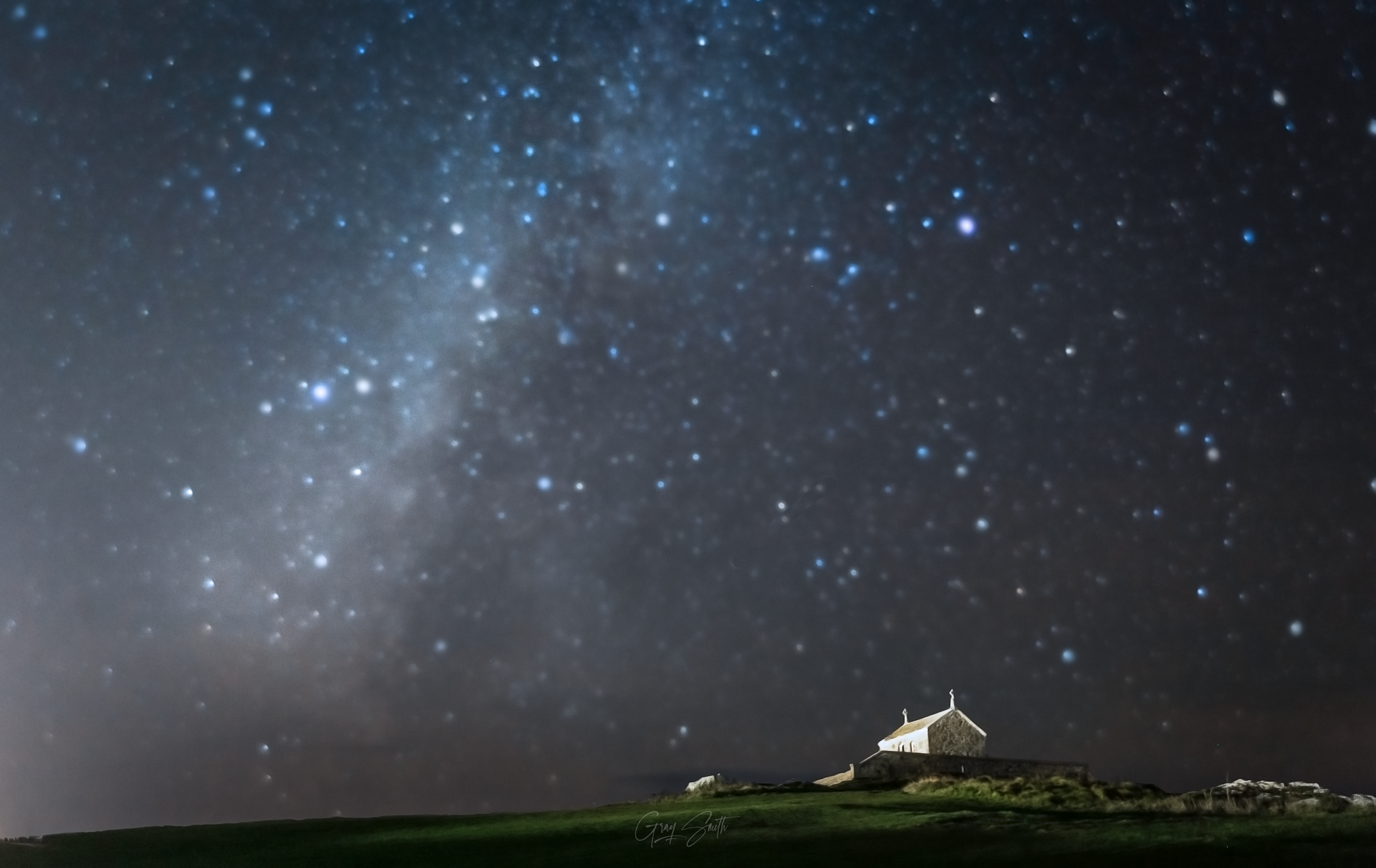 Our Home Galaxy Over St Nicholas Chapel - St Ives, Cornwall
