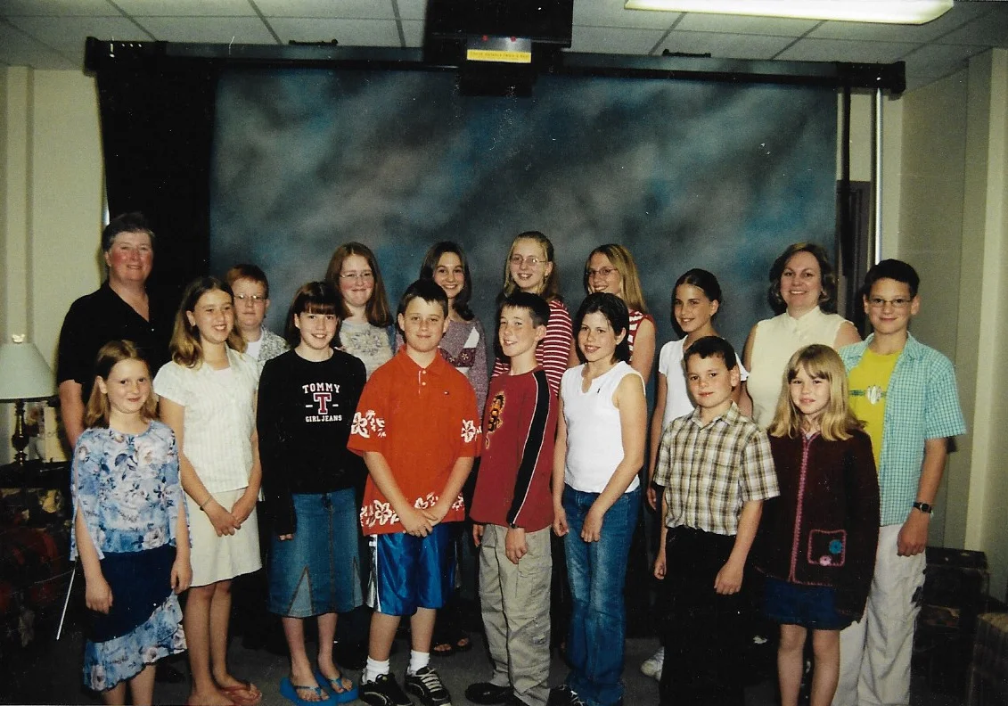 Junior Choir 2004 Back Row L-R: Marion Bristowe (Director), Tyler Bitton, Terri Brown, Alicia Lockie, Lauren Johns, Karli Purcell, Katherine Kerr, Agnes-Marie Lockie/Henderson (accompanist), Michael Lockie Front Row L-R: Amber Cherrey, Shelby Cherrey, Torie Clarke, Ian Robinson, Christopher Hamilton, Amanda Hamilton, Paul Lockie, Kathleen Skinner