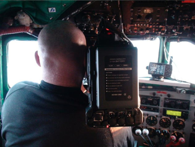 Sean shooting in the cockpit