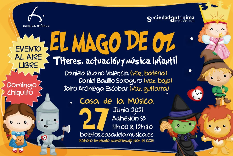 EL MAGO DE OZ: TÍTERES, ACTUACIÓN Y MÚSICA INFANTIL