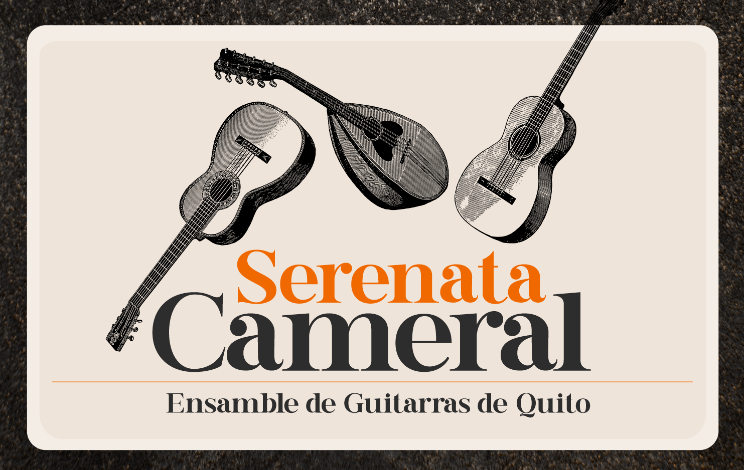      

 
   La Casa de la Música, la Fundación Teatro Nacional Sucre y el Centro Cultural Mama Cuchara presentan al Ensamble de Guitarras de Quito en el extraordinario recital SERENATA CAMERAL, bajo la dirección de musical&nbsp; del Maestro Juan Carl