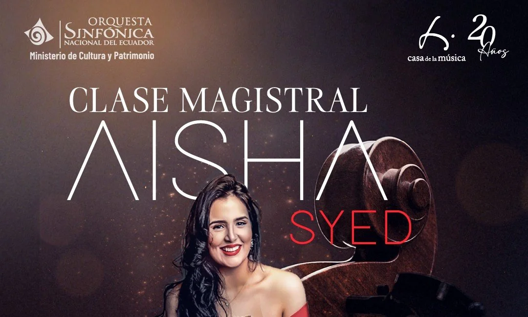      

 
   La Casa de la Música tiene el agrado de invitar a violinistas y músicos en general a la CLASE MAGISTRAL DE VIOLÍN con la virtuosa maestra AISHA SYED (República Dominicana).    Alumnos activos valor $20 &nbsp; Los&nbsp; interesados en part