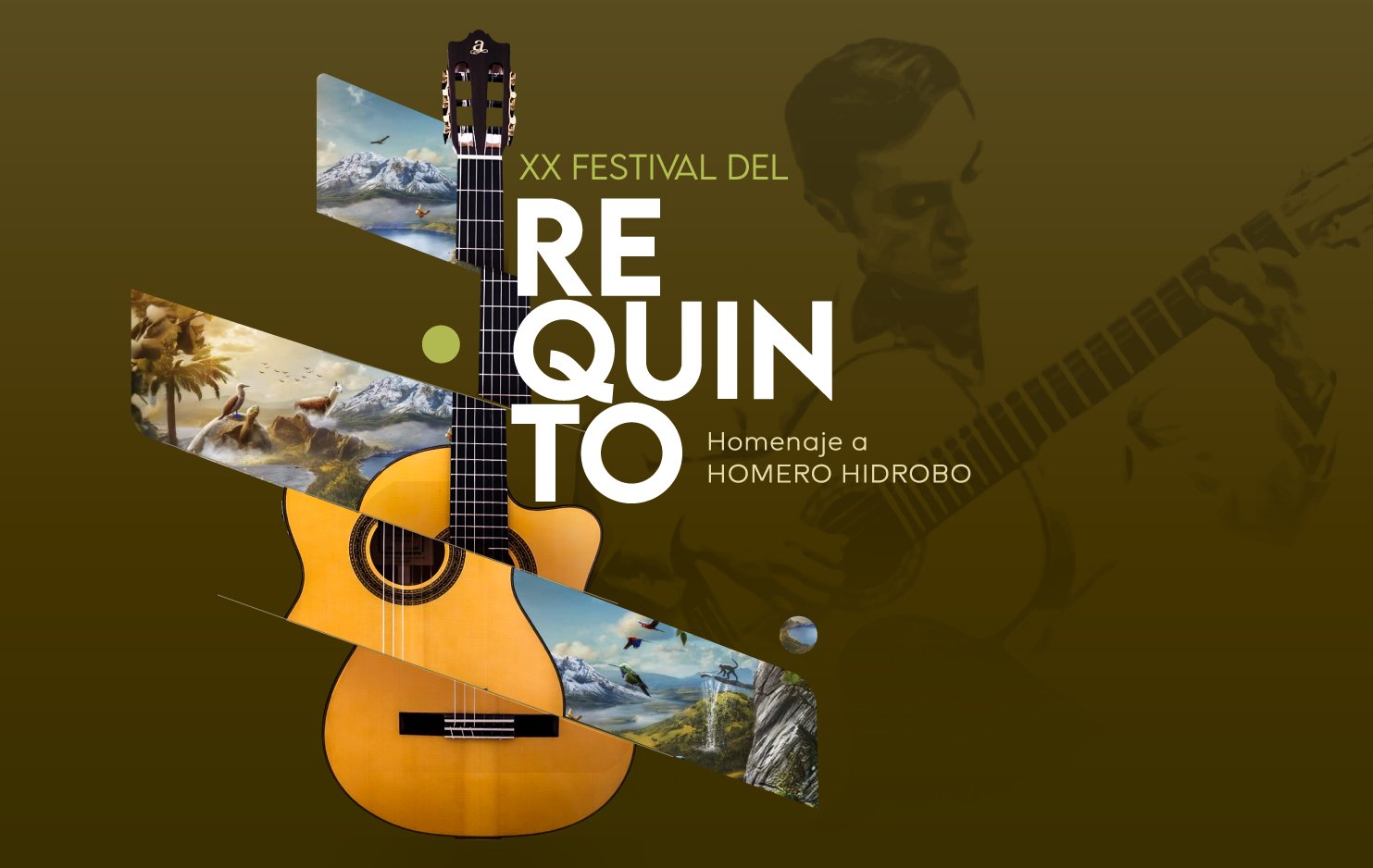      

 
   La Casa de la Música presenta el XX FESTIVAL DEL REQUINTO, un homenaje a Homero Hidrobo uno de los grandes exponentes de la música ecuatoriana. Este encuentro también celebra la vigencia del requinto, instrumento emblemático de nuestra id