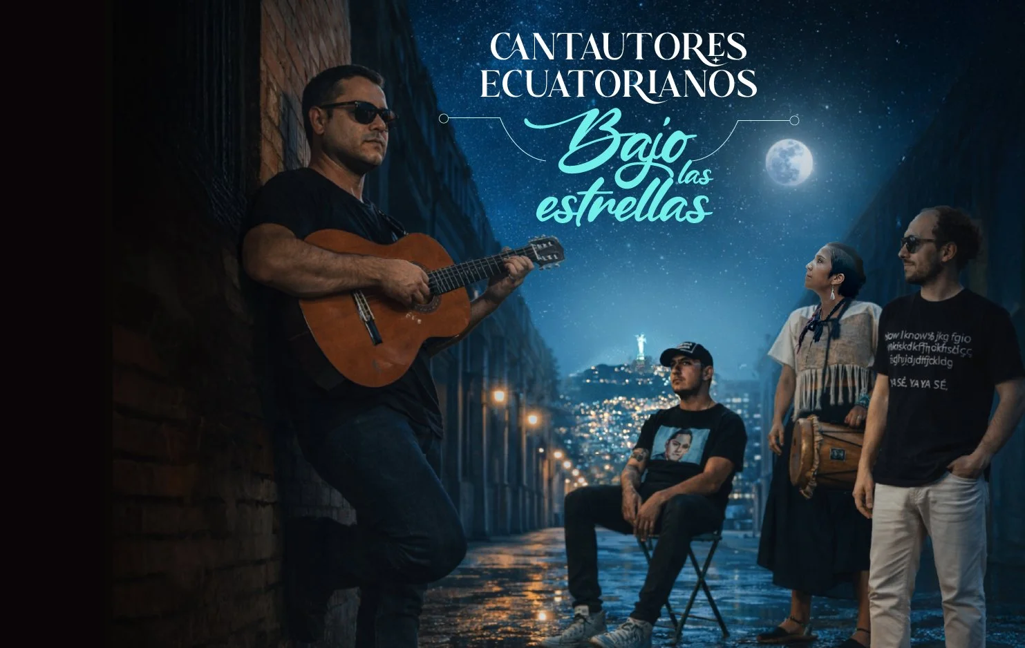 La Casa de la Música y la Fiesta del Cumbión presentan CANTAUTORES BAJO LAS ESTRELLAS, un concierto íntimo con grandes cantautores ecutorianos como Álvaro Bermeo, Gianny, Grecia Albán y Luis Villamarín. Sala de Conciertos Butaca baja
