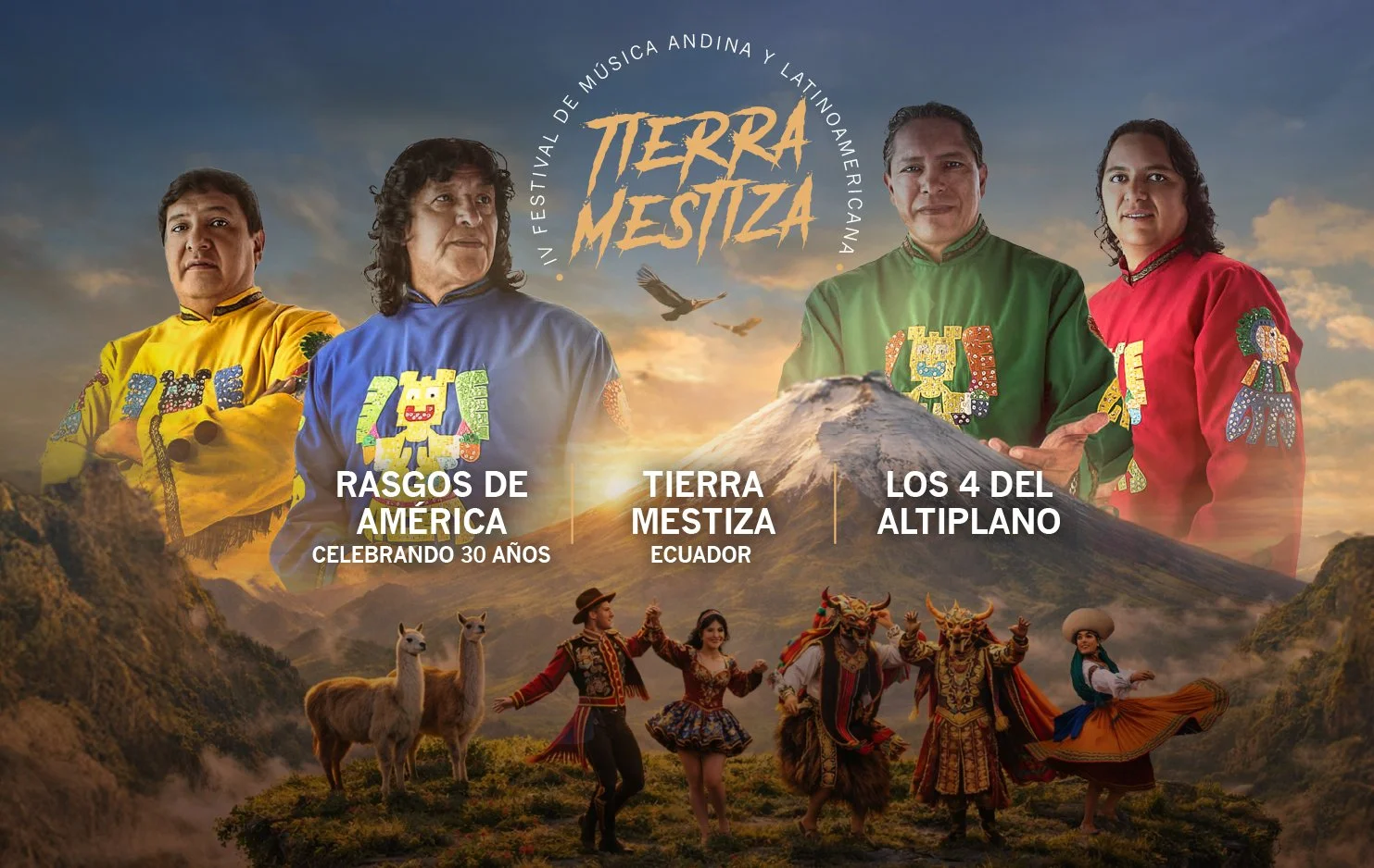 La Casa de la Música presenta la cuarta edición del FESTIVAL DE MÚSICA ANDINA Y LATINOAMERICANA TIERRA MESTIZA, un recorrido por el folclor latinoamericano al ritmo de caporales, capishcas, candombes, albazos, valses, bombas, tinkus y más