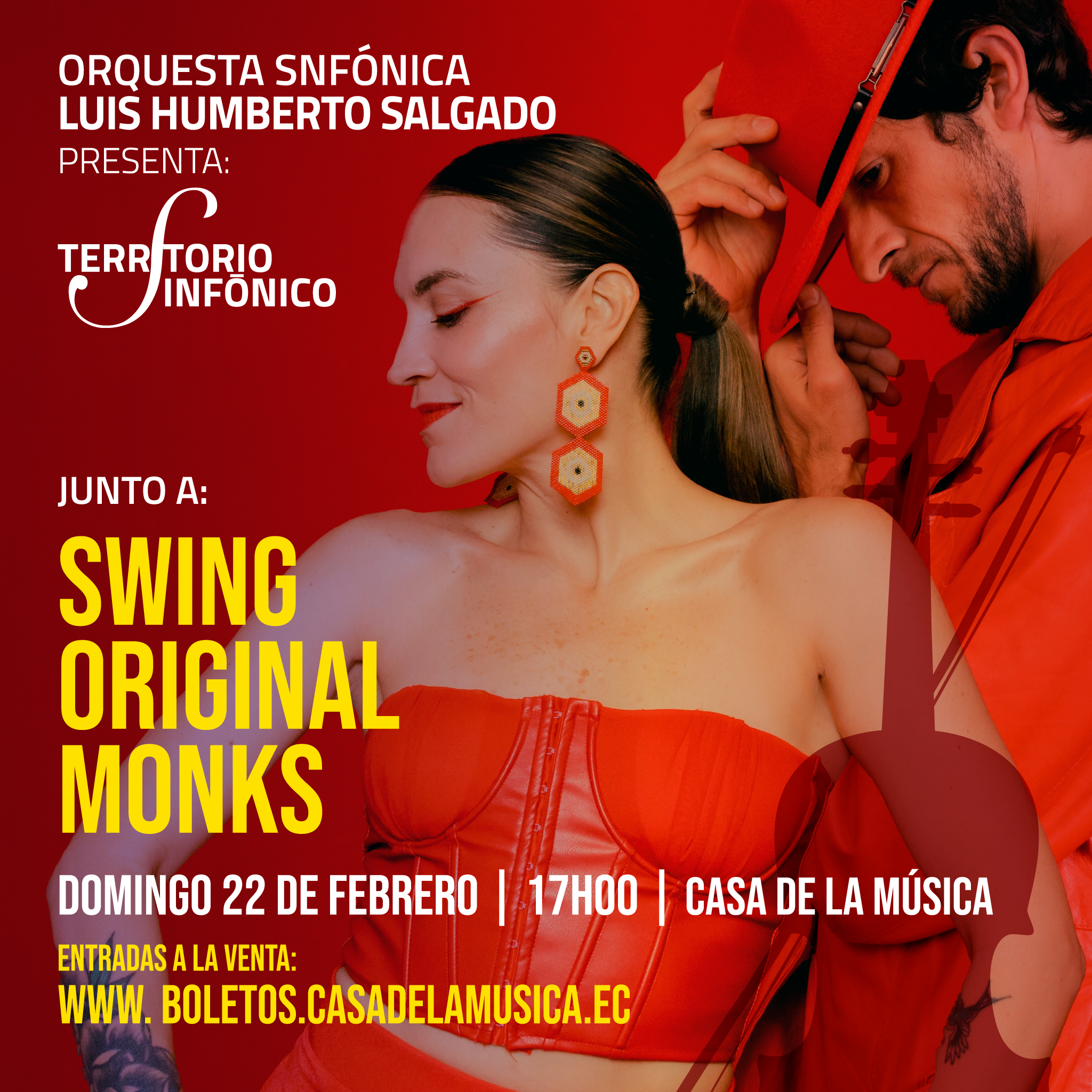      

 
   La Fundación Alza Alza presenta Territorio Sinfónico con la Orquesta Sinfónica Luis Humberto Salgado junto a los Swing Original Monks.   Sala de Conciertos 17h00   Valor $20 + $1,75 de tarifa de servicio (se aplica a todas las formas de p