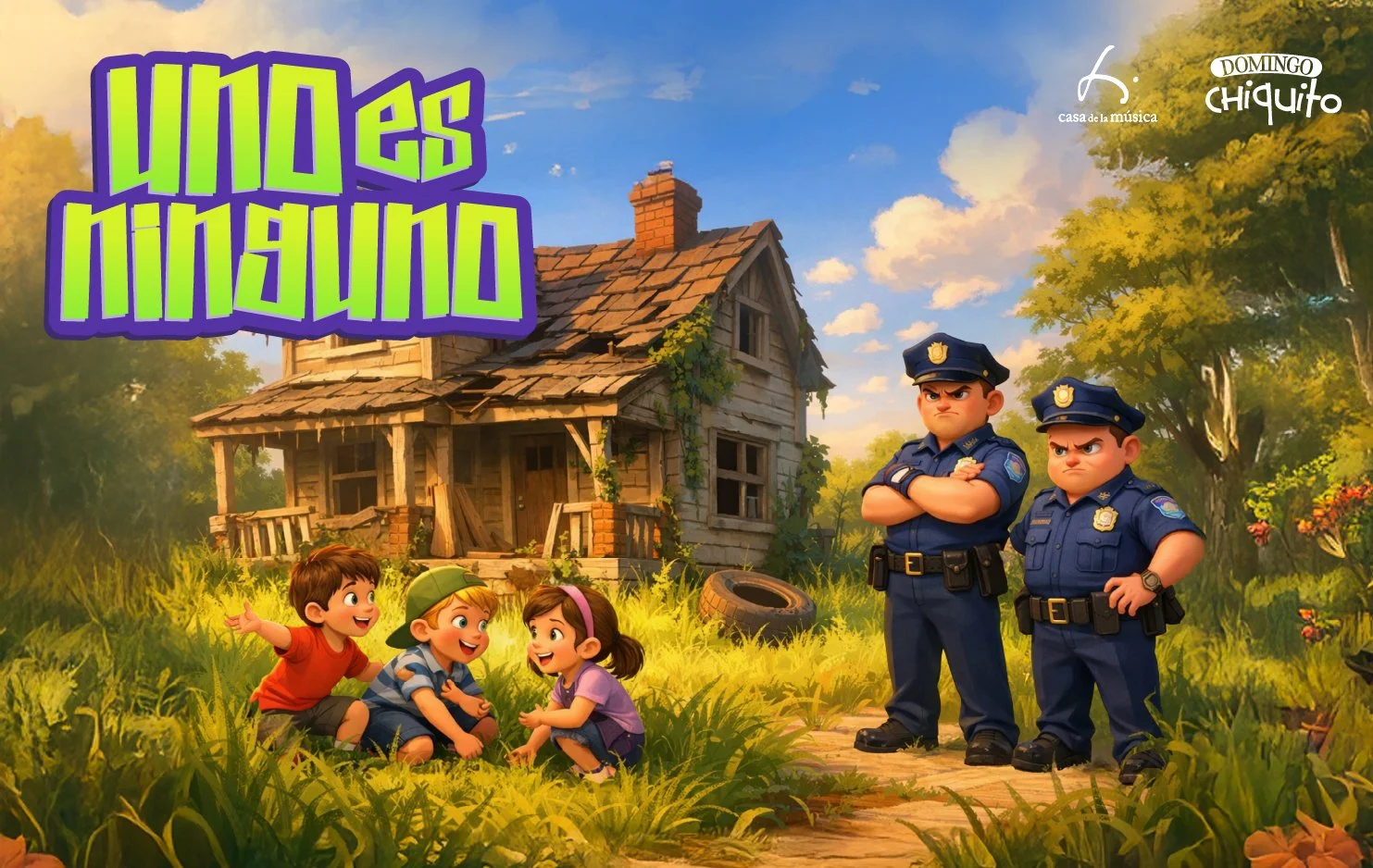      

 
   La Casa de la Música en su espacio Domingo Chiquito presenta UNO ES NINGUNO, una divertida historia de teatro infantil de Volker Ludvig. Un par de chicos buscan un lugar para jugar, pero en el camino se cruzan con una niña misteriosa, una