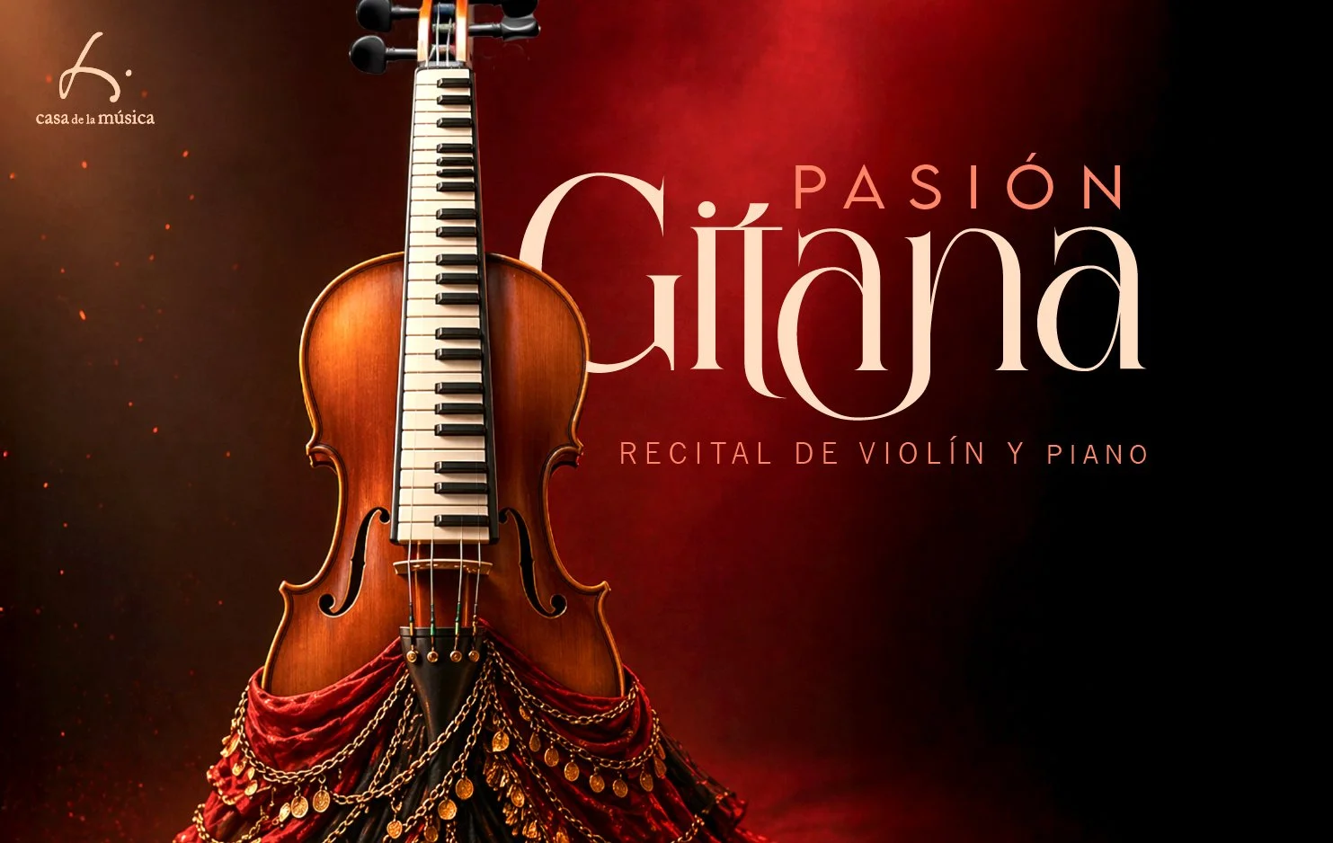 La Casa de la Música presenta Pasión Gitana. Acompáñanos en un encuentro fascinante entre la frescura de la tradición popular y la música académica. Contaremos con la interpretación magistral de Marcelo Pepper (violín) y Alex Alarcón (pia