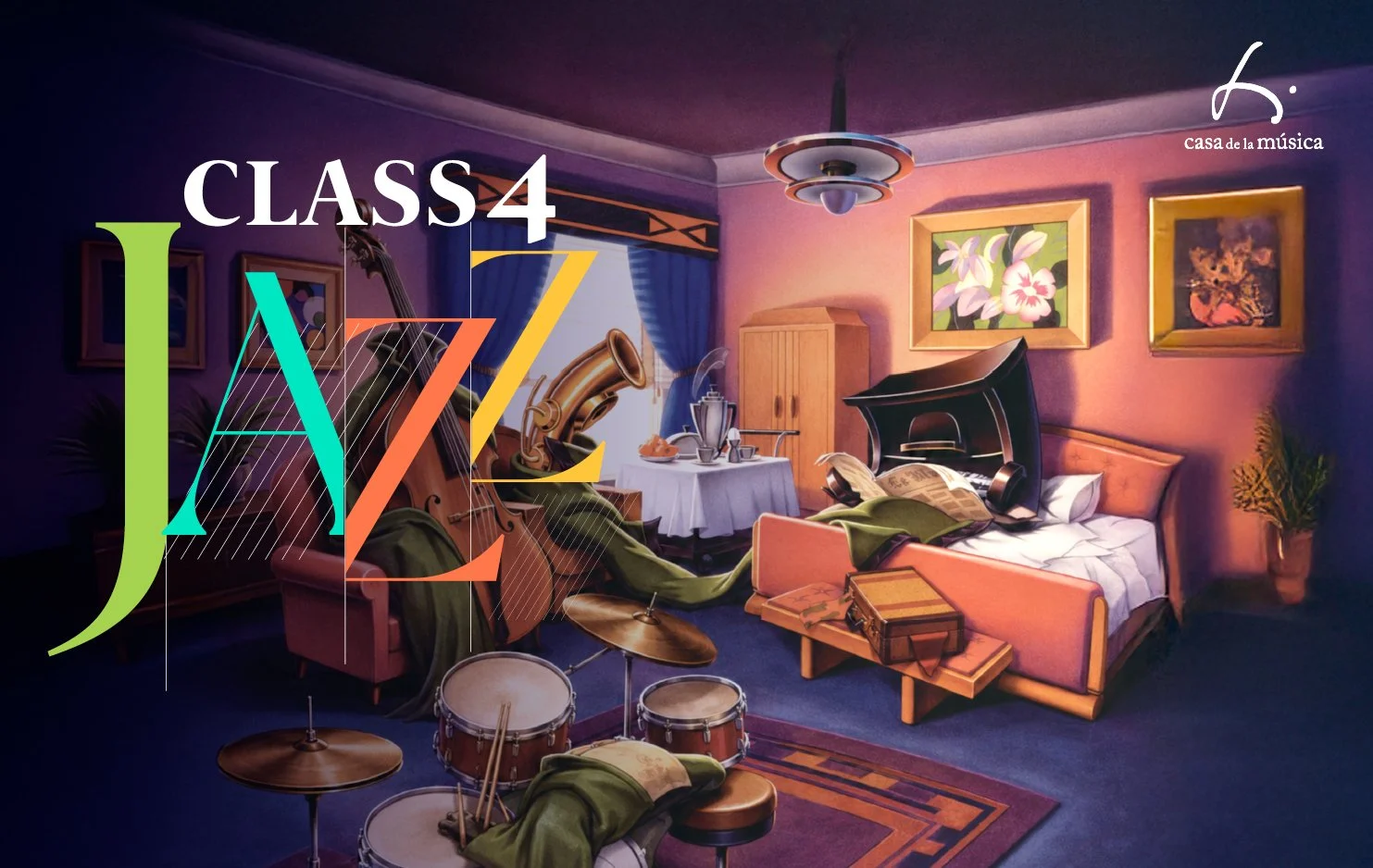 La Casa de la Música presenta Class4Jazz, un concierto con una energía increíble. Ven a escuchar en vivo la fascinante Suite N.° 2 de Claude Bolling y un repertorio excepcional con obras de David Palmer, Luis Carrera y Cristóbal Ojeda. En