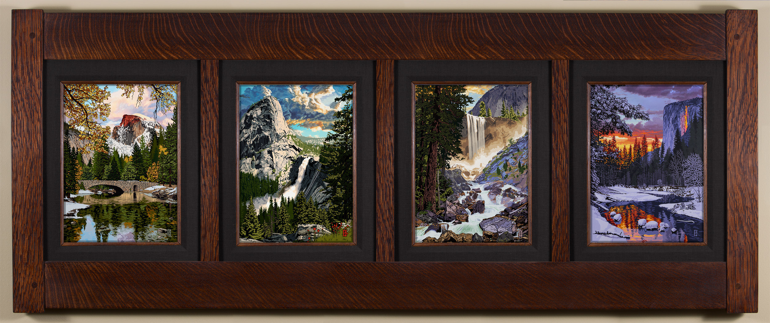 Quintessential Yosemite Landmarks - Coal Black Liner - Horizontal